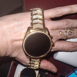 MK Gen 6 Bradshaw Pavé Gold-Tone Smartwatch